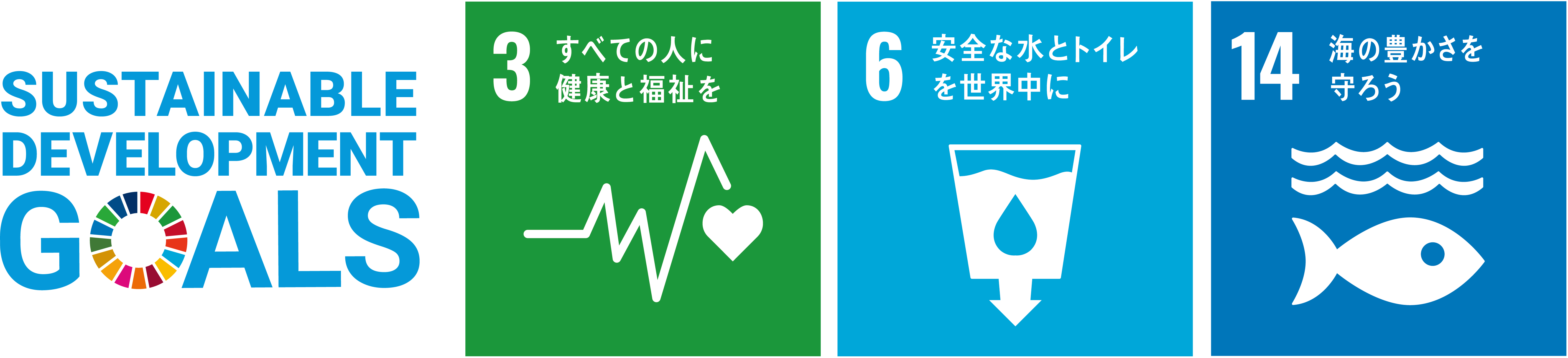 SDGs3，6，14の取組